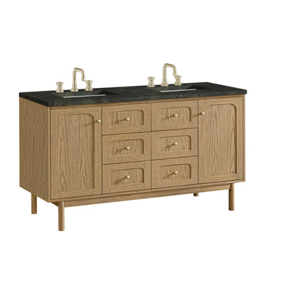 Renovate for Less Atlanta Laurent 60" Double Vanity, Light Natural Oak, w/ 3 CM Phantome Eclos Top