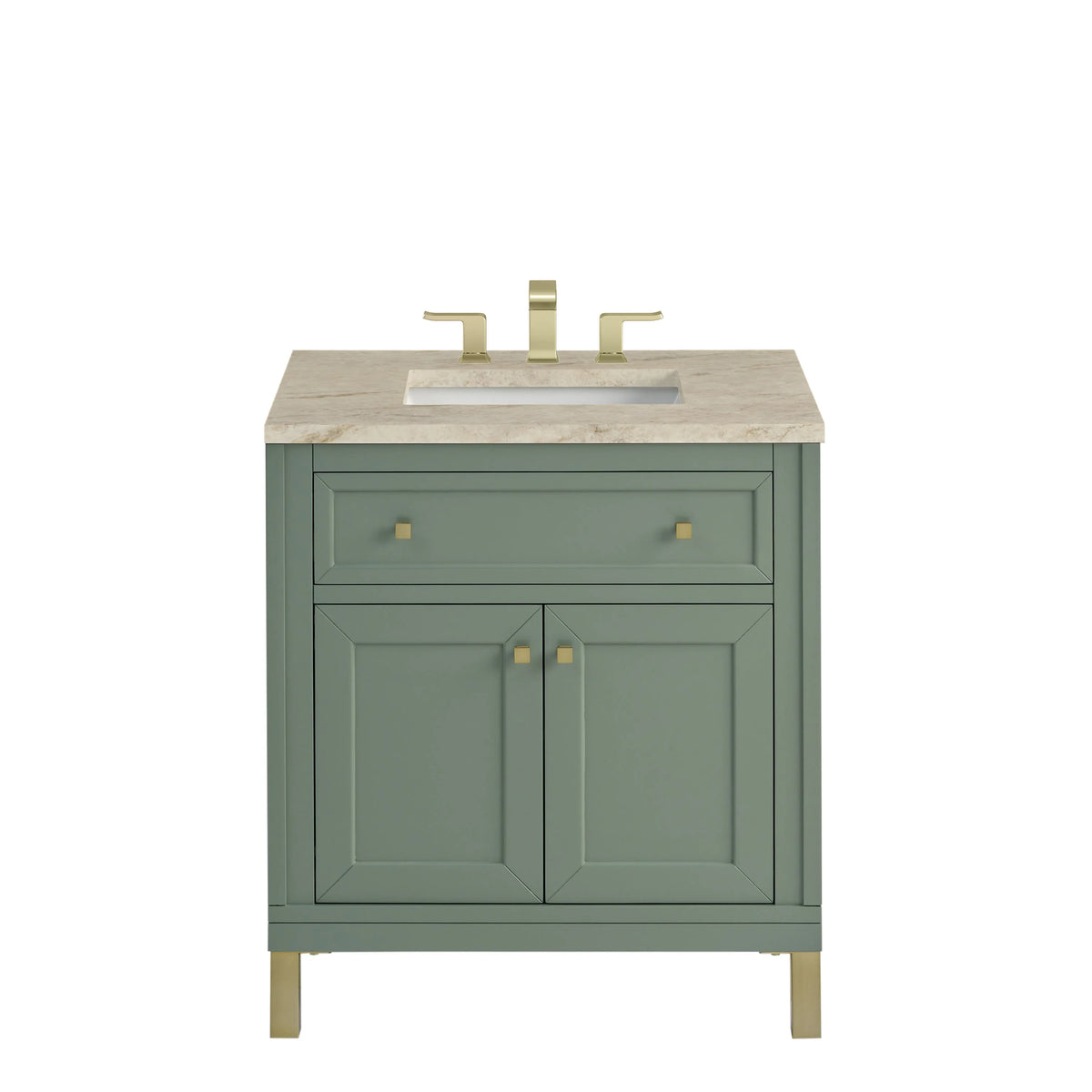 Chicago 30" Single Vanity, Smokey Celadon, w/ 3 CM Tajnar Eclos Top