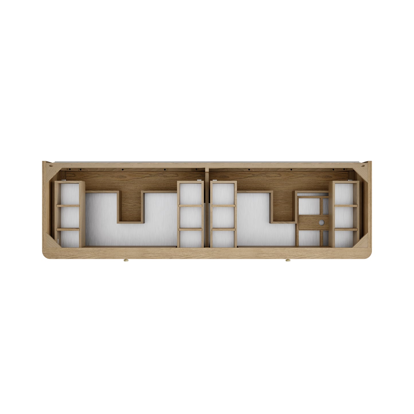 Renovate for Less Atlanta Allamari 72" Double Vanity, Dune Mist w/ 3 CM White Zeus Silestone Top