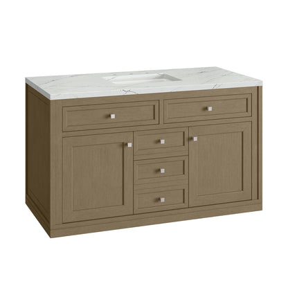 Renovate for Less Atlanta Chicago 48" Single Vanity, Walnut Whisper, w/ 3 CM Ethereal Noctis Silestone® Top