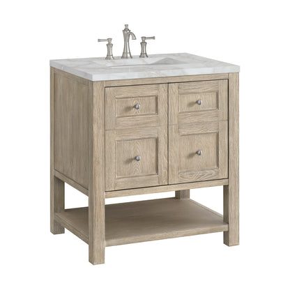 Renovate for Less Atlanta Breckenridge 30" Single Vanity, Whitewashed Oak w/ 3 CM Victorian Silver Silestone Top