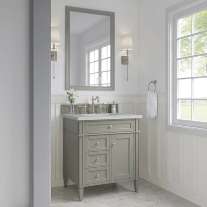 Brittany 30" Single Vanity, Urban Gray, w/ 3 CM Ethereal Noctis Silestone Top