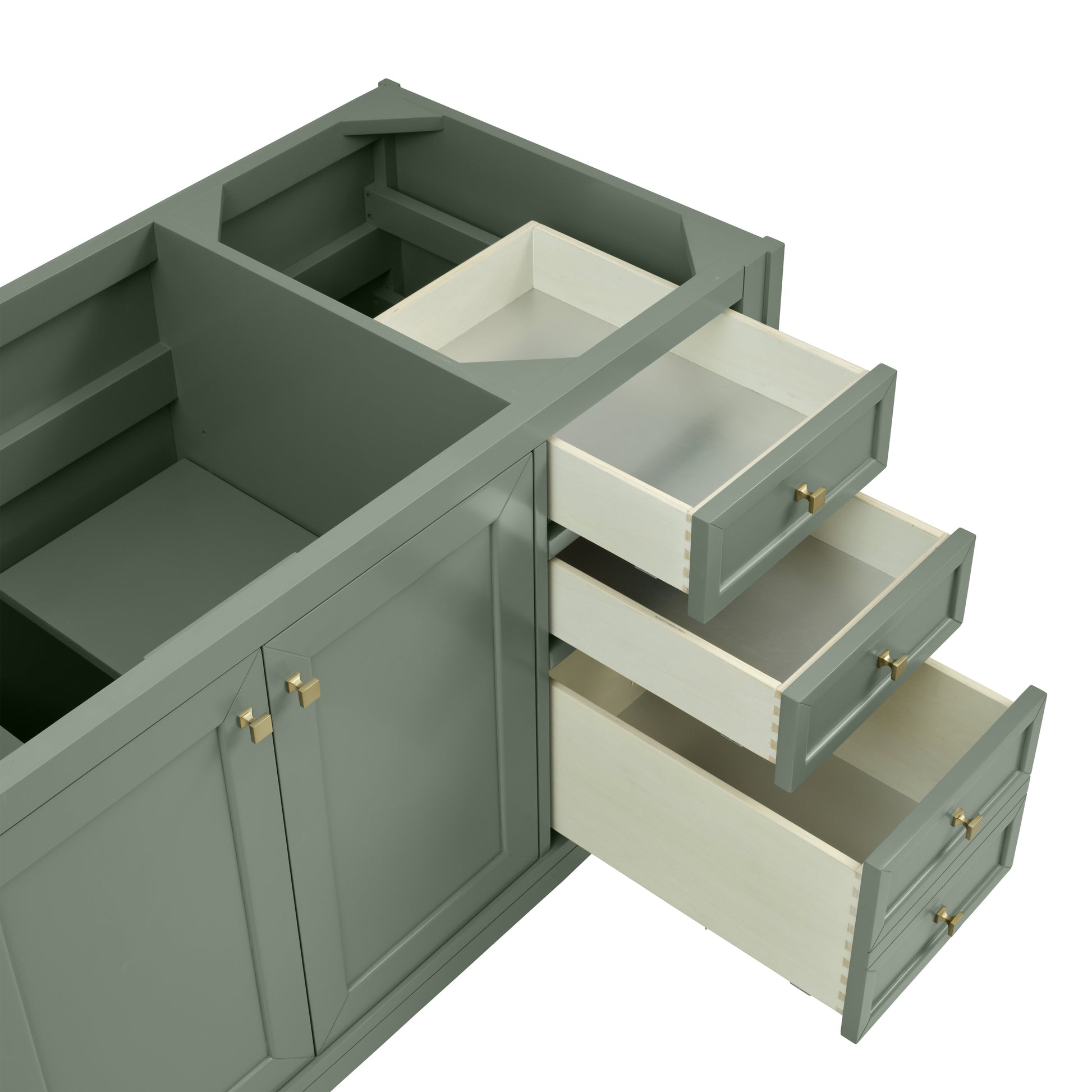 Renovate for Less Atlanta Chicago 60" Single Vanity, Smokey Celadon, w/ 3 CM Ethereal Noctis Silestone® Top