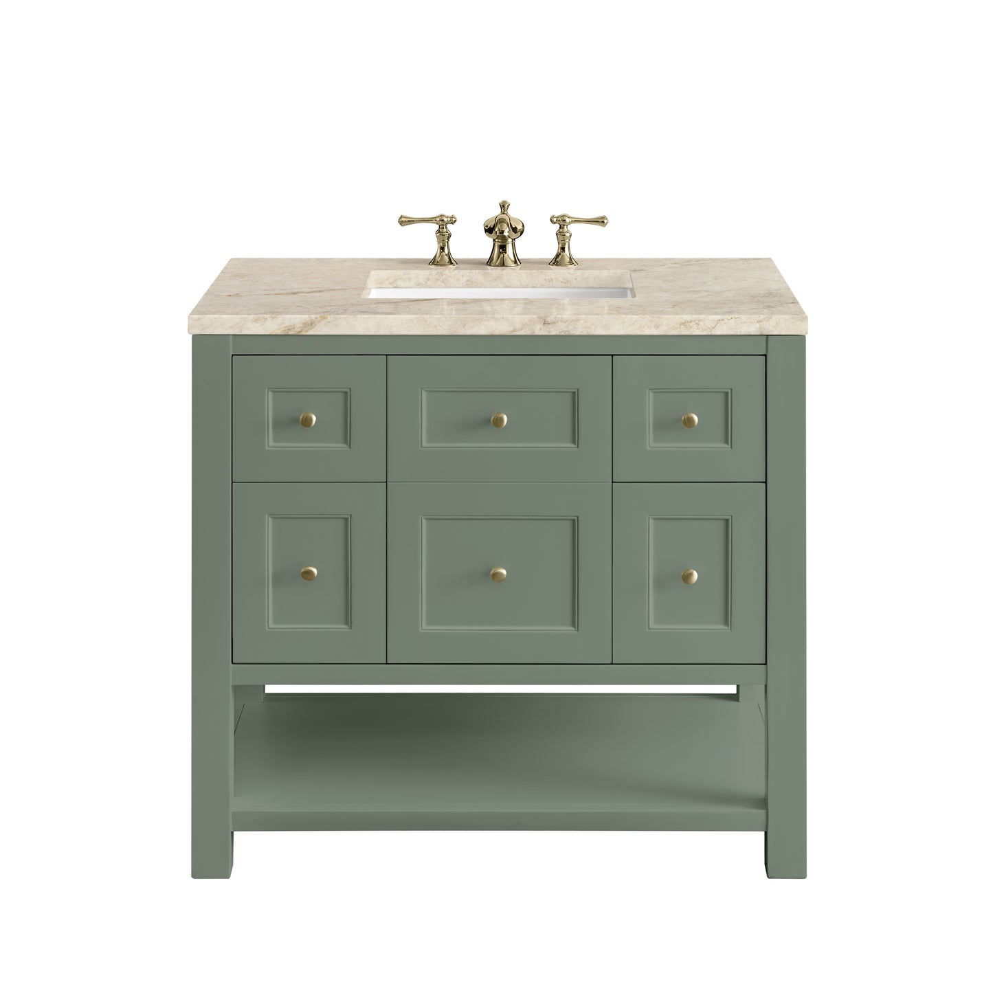 Renovate for Less Atlanta Breckenridge 36" Single Vanity, Smokey Celadon, w/ 3 CM Tajnar Eclos Top