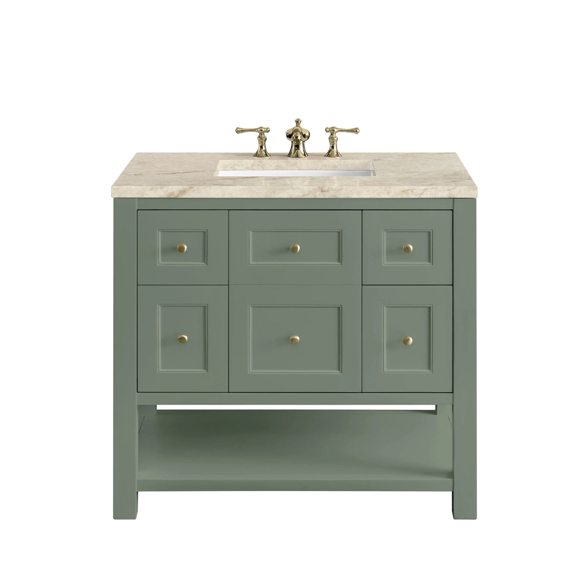 Breckenridge 36" Single Vanity, Smokey Celadon, w/ 3 CM Tajnar Eclos Top