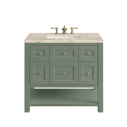Breckenridge 36" Single Vanity, Smokey Celadon, w/ 3 CM Tajnar Eclos Top
