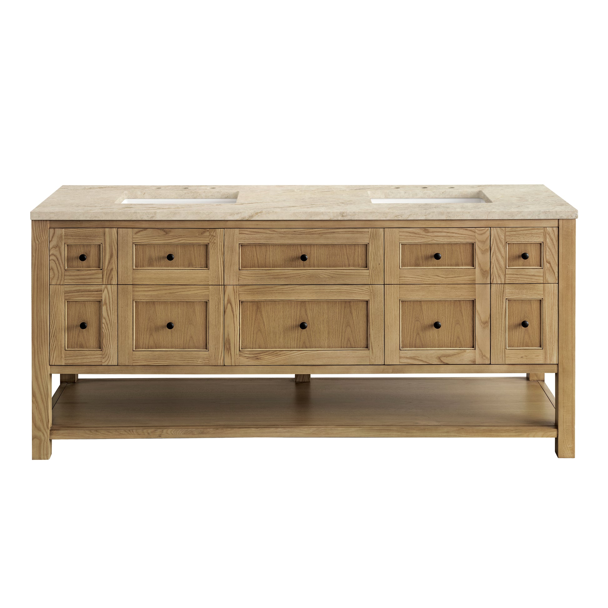 Renovate for Less Atlanta Breckenridge 72" Double Vanity, Light Natural Oak, w/ 3 CM Tajnar Eclos Top