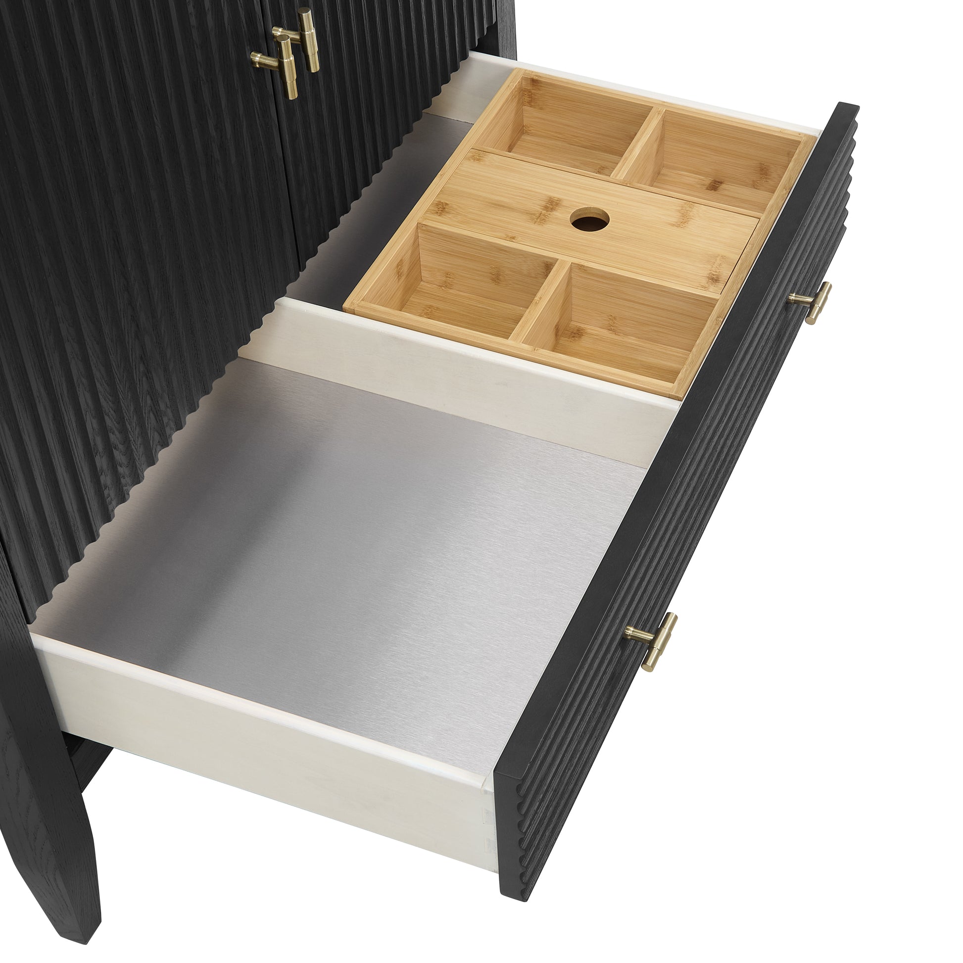 Renovate for Less Atlanta Myrrin 36" Vanity, Carbon Oak w/ 3 CM White Zeus Silestone Top