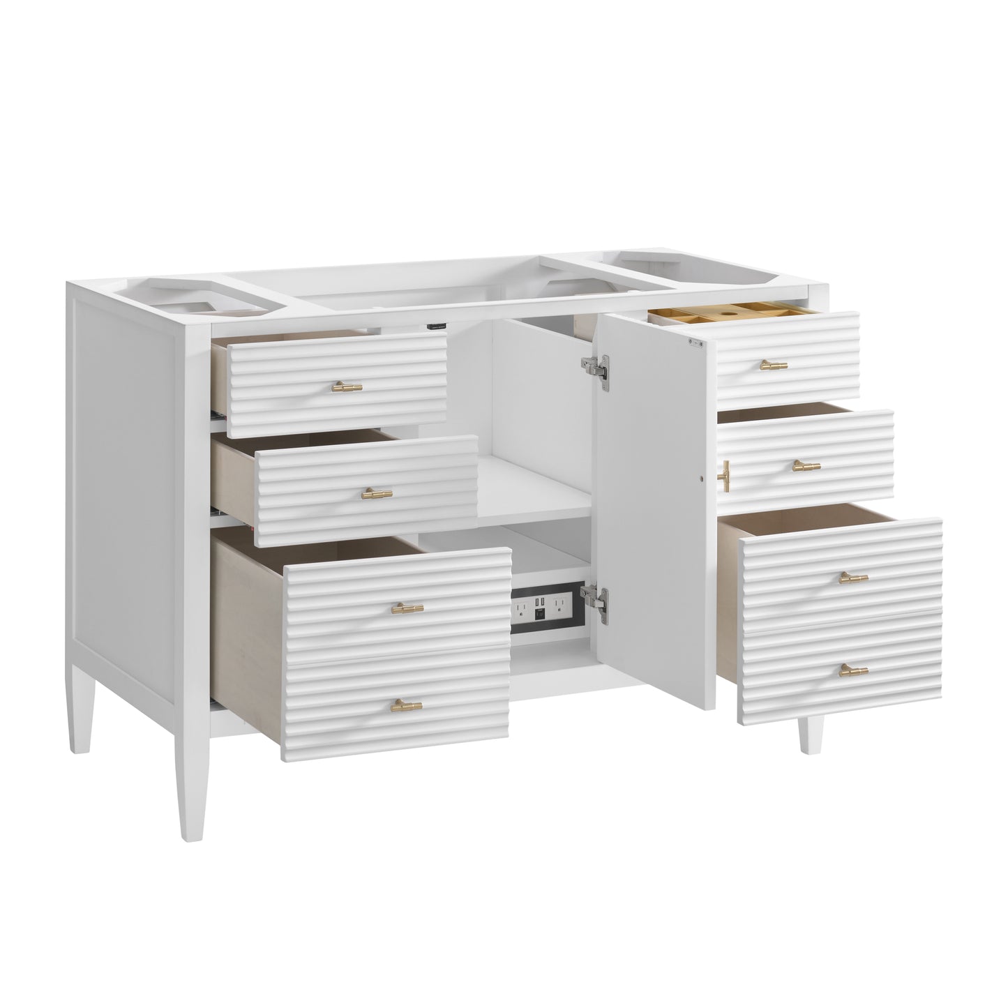 Renovate for Less Atlanta Myrrin 48" Single Vanity, Bright White, w/ 3 CM Phantome Eclos Top