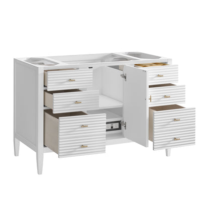 Renovate for Less Atlanta Myrrin 48" Single Vanity, Bright White, w/ 3 CM Phantome Eclos Top
