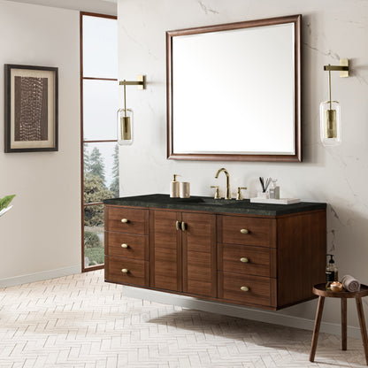 Renovate for Less Atlanta Amberly 60" Single Vanity, Mid-Century Walnut, w/ 3 CM Phantome Eclos Top