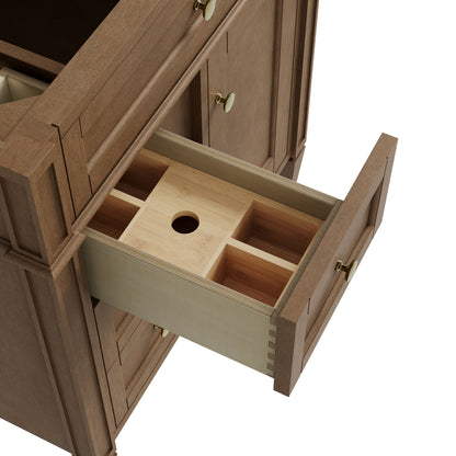 Renovate for Less Atlanta Brittany 30" Single Vanity, Pecan w/ 3 CM Phantome Eclos Top