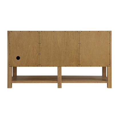 Renovate for Less Atlanta Breckenridge 60" Double Vanity, Light Natural Oak, w/ 3 CM Carrara Marble Top