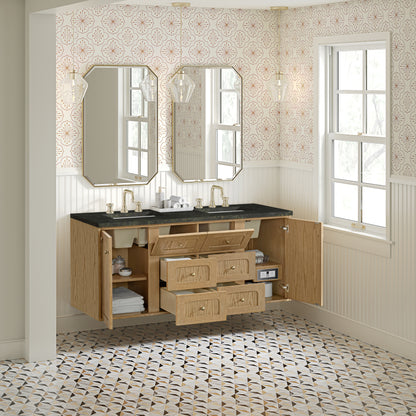 Renovate for Less Atlanta Laurent 60" Double Vanity, Light Natural Oak, w/ 3 CM Phantome Eclos Top