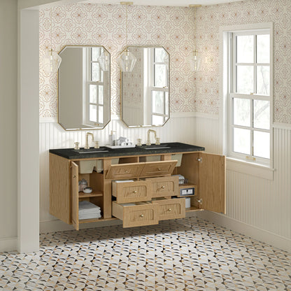 Laurent 60" Double Vanity, Light Natural Oak, w/ 3 CM Phantome Eclos Top