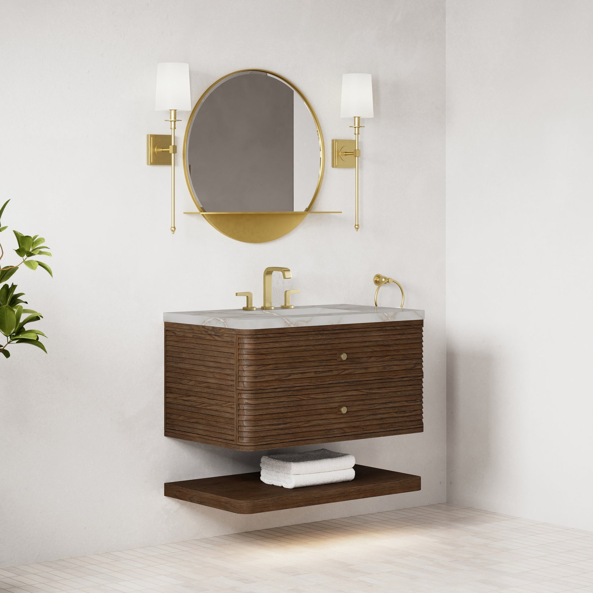 Renovate for Less Atlanta Allamari 36" Single Vanity, Sable w/ 3 CM Victorian Silver Silestone Top