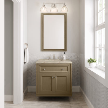 Renovate for Less Atlanta Chicago 30" Single Vanity, Walnut Whisper, w/ 3 CM Tajnar Eclos Top