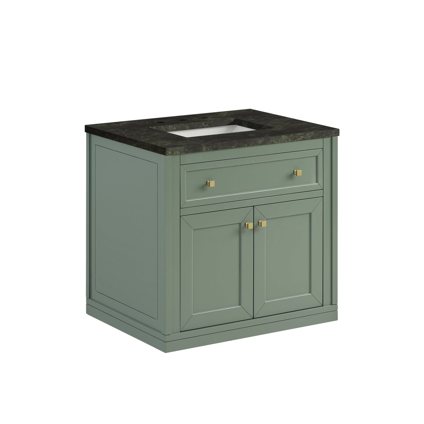 Renovate for Less Atlanta Chicago 30" Single Vanity, Smokey Celadon, w/ 3 CM Phantome Eclos Top