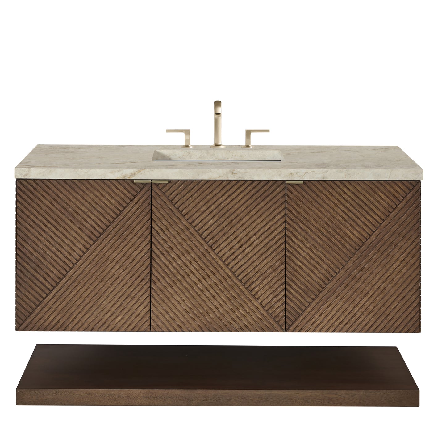 Renovate for Less Atlanta Marcello 48" Single Vanity, Chestnut, w/ 3 CM Tajnar Eclos Top