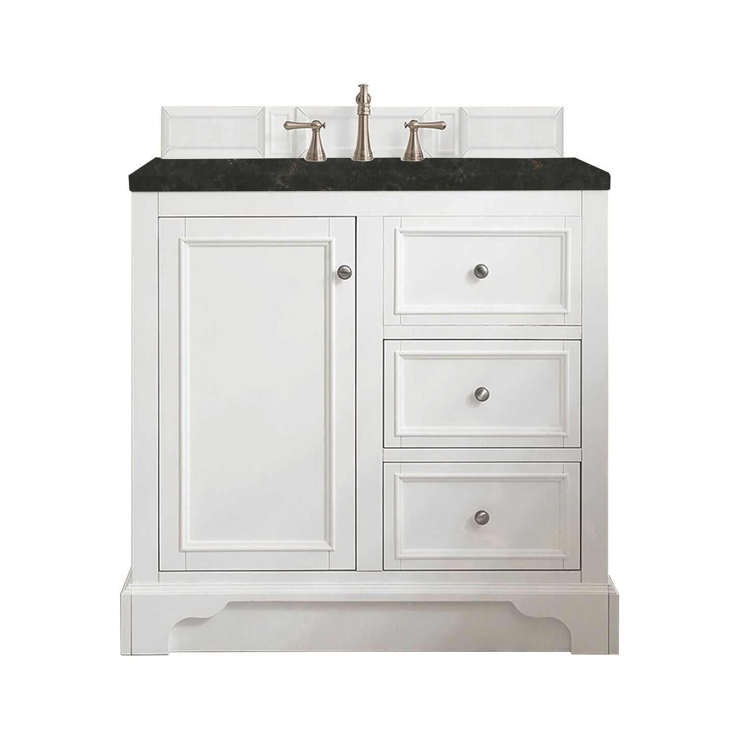Renovate for Less Atlanta De Soto 36" Single Vanity, Bright White, w/ 3 CM Phantome Eclos Top