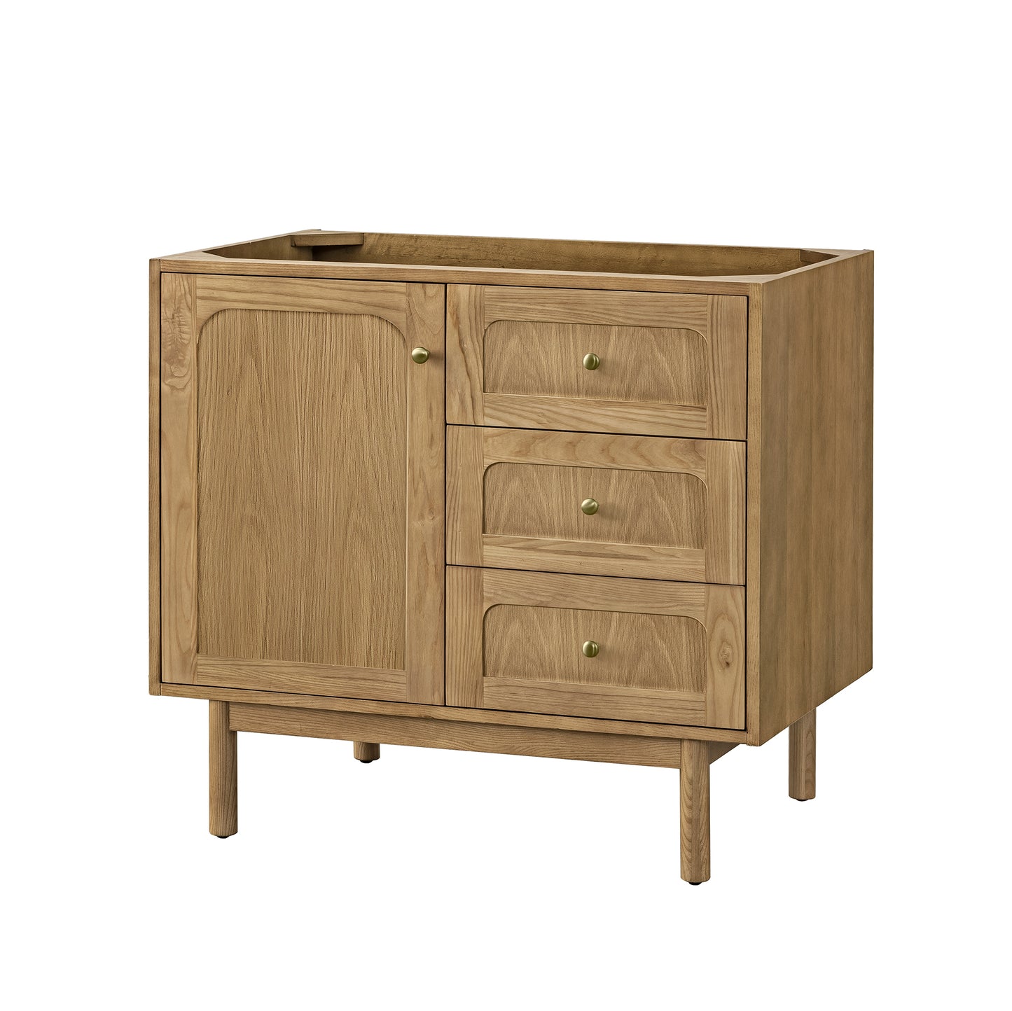 Renovate for Less Atlanta Laurent 36" Single Vanity, Light Natural Oak w/ 3 CM Victorian Silver Top