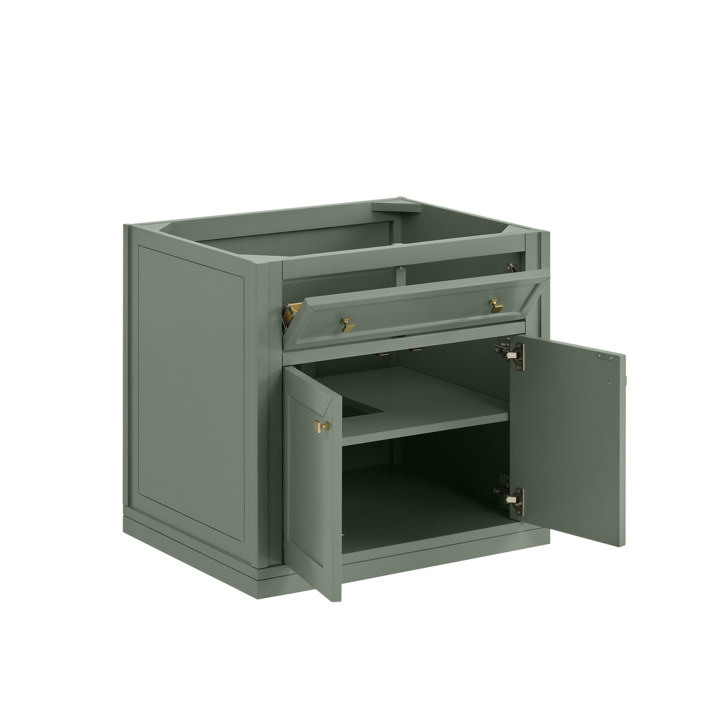 Renovate for Less Atlanta Chicago 30" Single Vanity, Smokey Celadon, w/ 3 CM White Zeus Silestone® Top