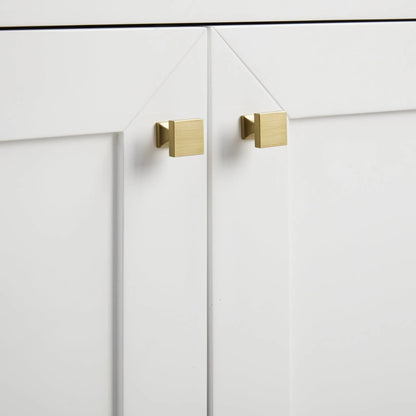 Chianti 20" Single Cabinet, Glossy White, Champagne Brass