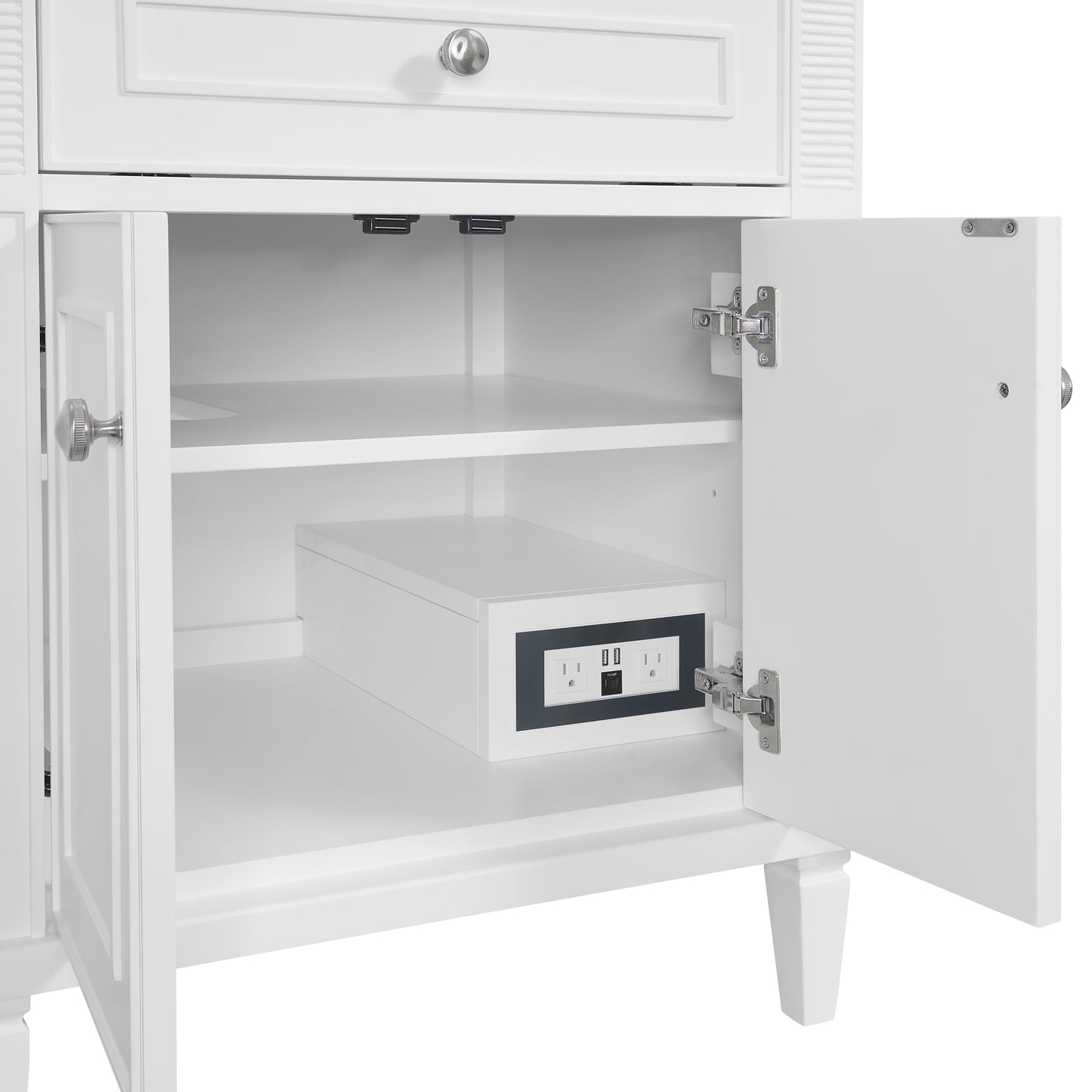 Renovate for Less Atlanta Lorelai 72" Double Vanity, Bright White w/ 3 CM Victorian Silver Silestone Top