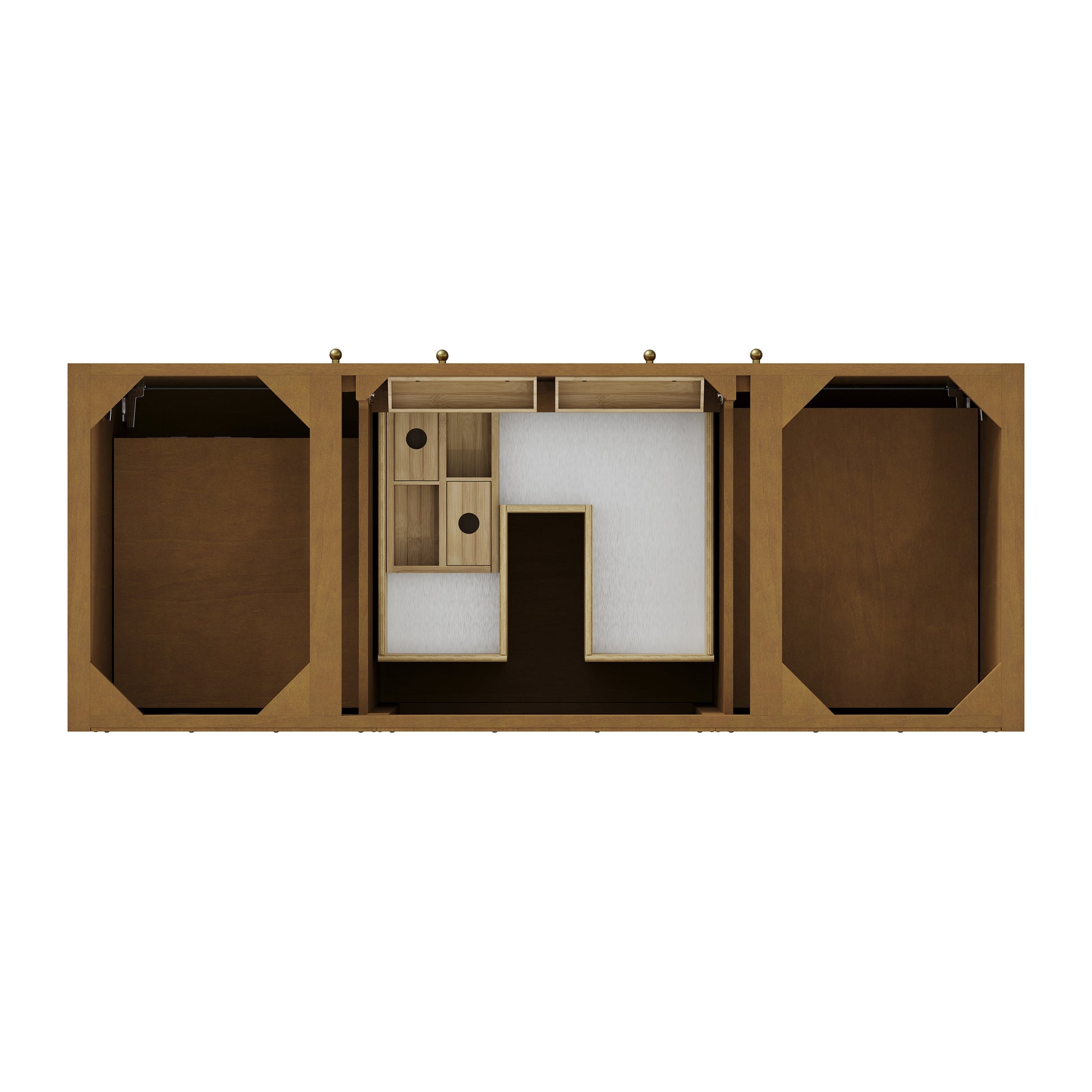 Renovate for Less Atlanta Hudson 60" Single Vanity, Honey Oak w/ 3 CM Tajnar Eclos Top