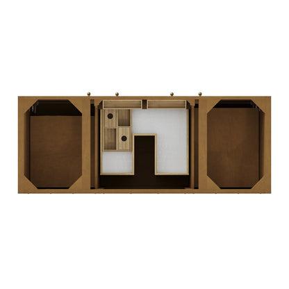 Renovate for Less Atlanta Hudson 60" Single Vanity, Honey Oak w/ 3 CM Tajnar Eclos Top