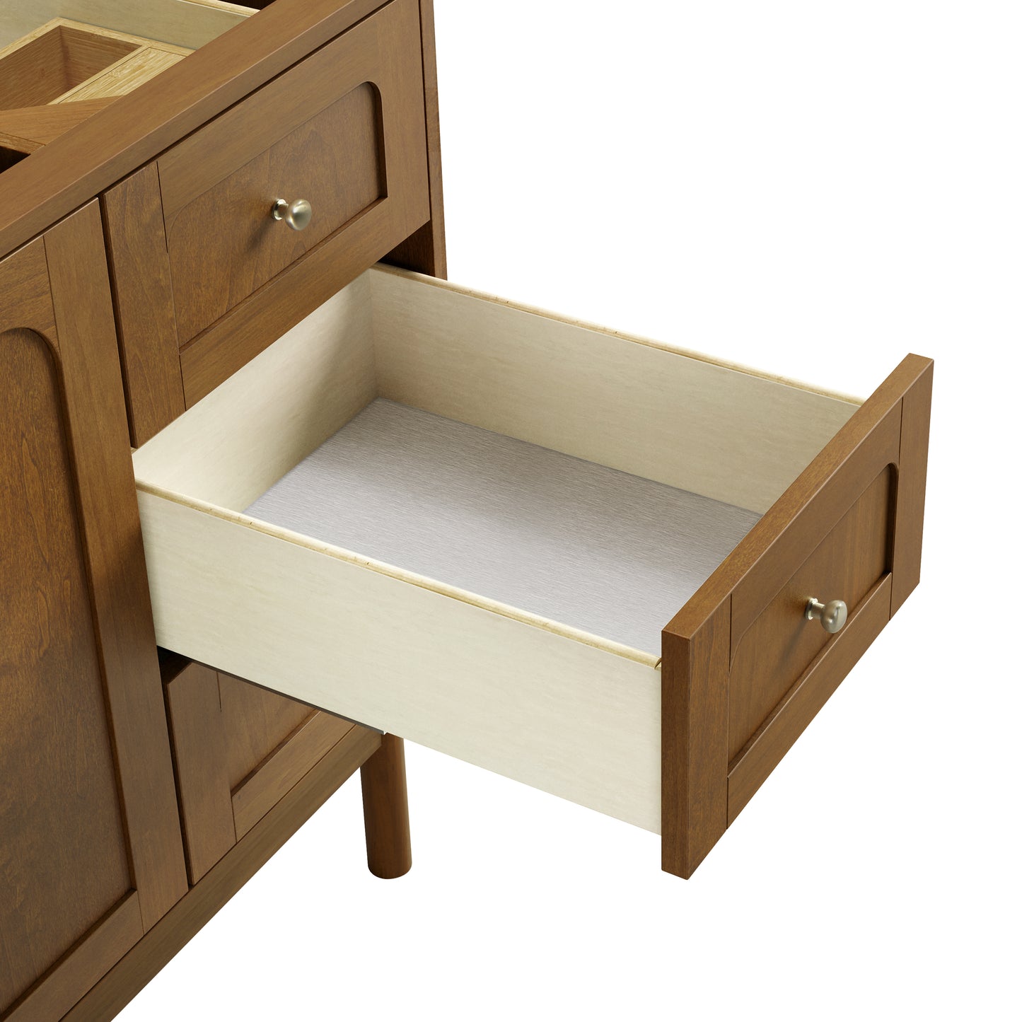 Renovate for Less Atlanta Laurent 60" Single Vanity, Honey Oak w/ 3 CM Siberian Silestone Top w/FreePower Wireless Charger