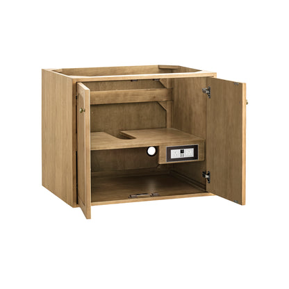Renovate for Less Atlanta Laurent 30" Single Vanity, Light Natural Oak w/ 3 CM Parisien Bleu Top