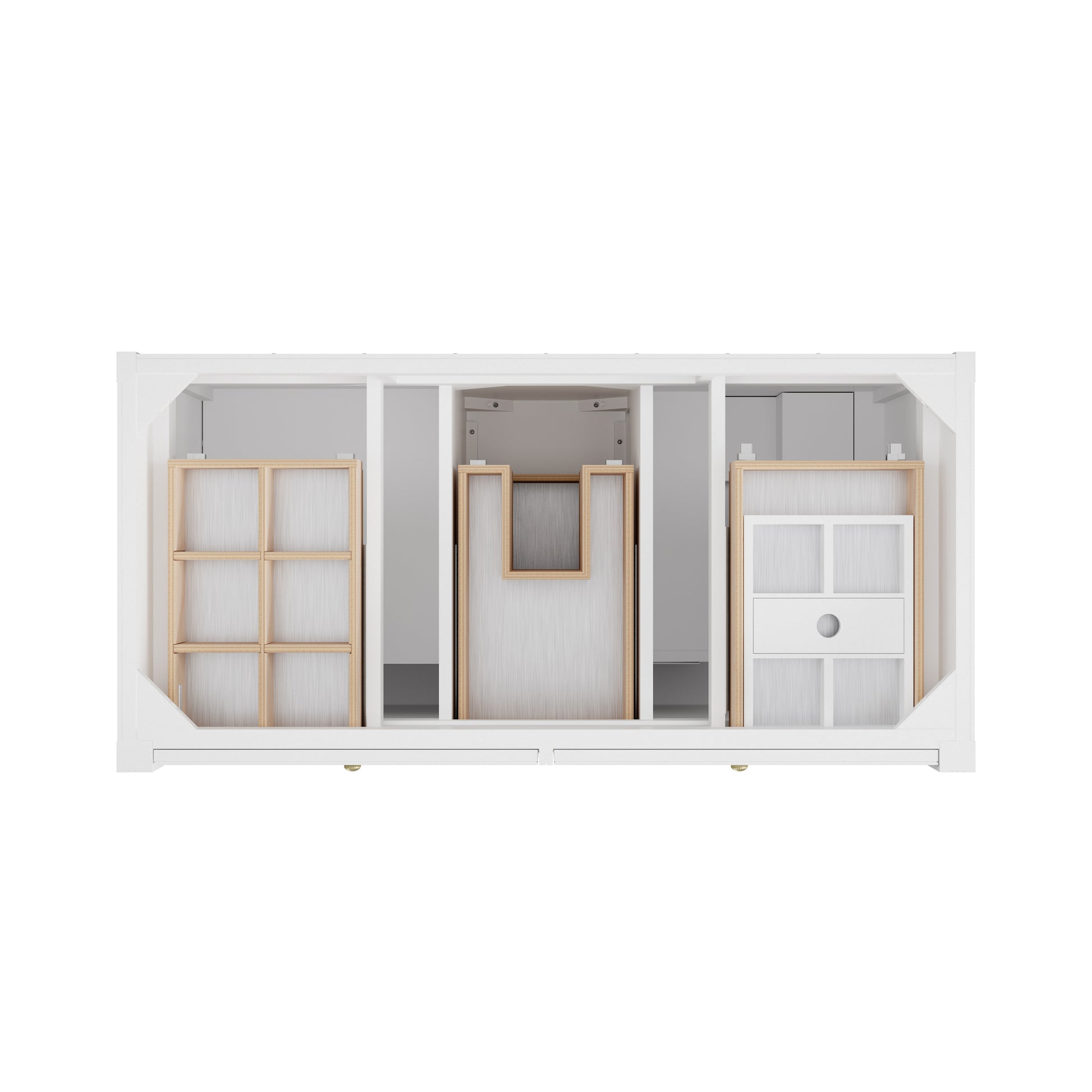 Renovate for Less Atlanta Bellshire 48" Single Vanity, Bright White w/ 3 CM Phantome Eclos Top