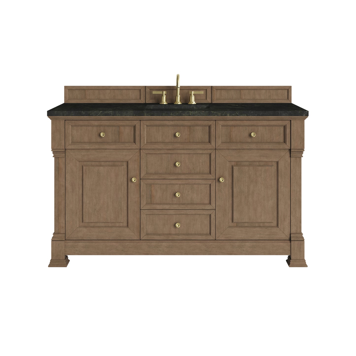 Renovate for Less Atlanta Brookfield 60" Single Vanity, Pecan, w/ 3 CM Phantome Eclos Top