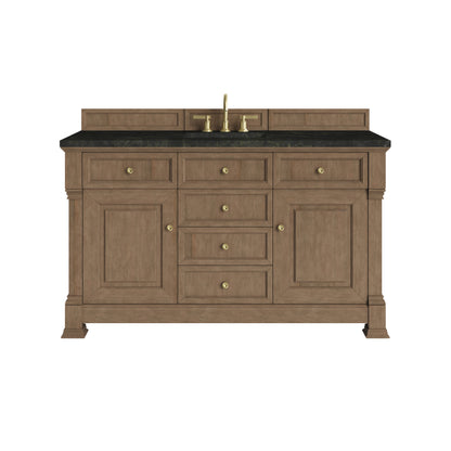 Renovate for Less Atlanta Brookfield 60" Single Vanity, Pecan, w/ 3 CM Phantome Eclos Top