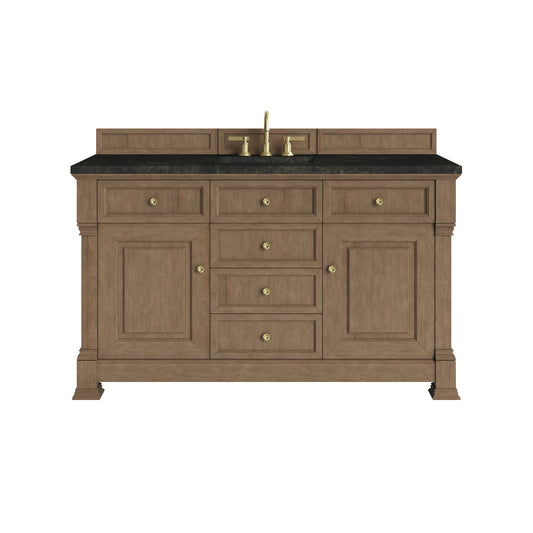 Brookfield 60" Single Vanity, Pecan, w/ 3 CM Phantome Eclos Top