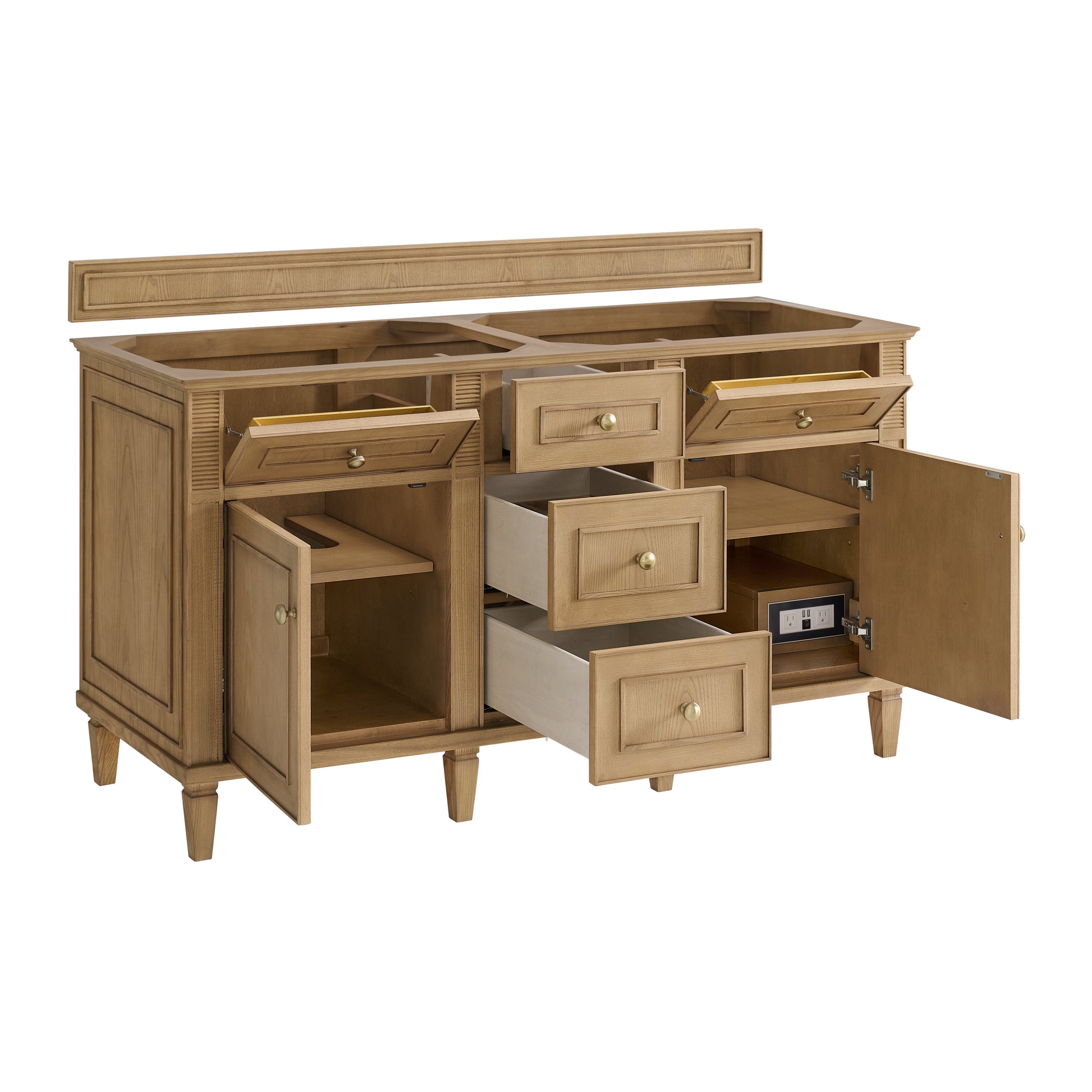 Renovate for Less Atlanta Lorelai 60" Double Vanity, Light Natural Oak