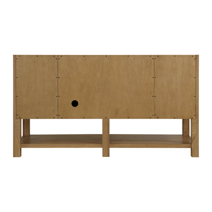 Breckenridge 60" Single Vanity, Light Natural Oak, w/ 3 CM Siberian Silestone Top