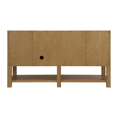 Breckenridge 60" Single Vanity, Light Natural Oak, w/ 3 CM Ethereal Noctis Silestone Top w/ FreePower Wireless Charger