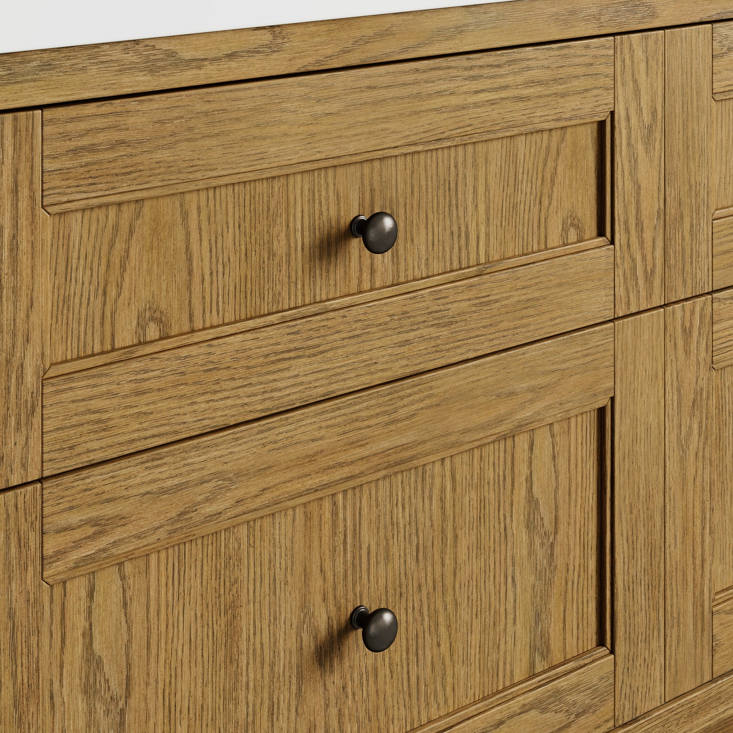 Renovate for Less Atlanta Breckenridge 84" Double Vanity, Light Natural Oak w/ 3 CM Eternal Jasmine Pearl Top