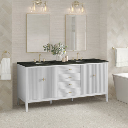 Renovate for Less Atlanta Myrrin 72" Vanity, Bright White, w/ 3 CM Phantome Eclos Top