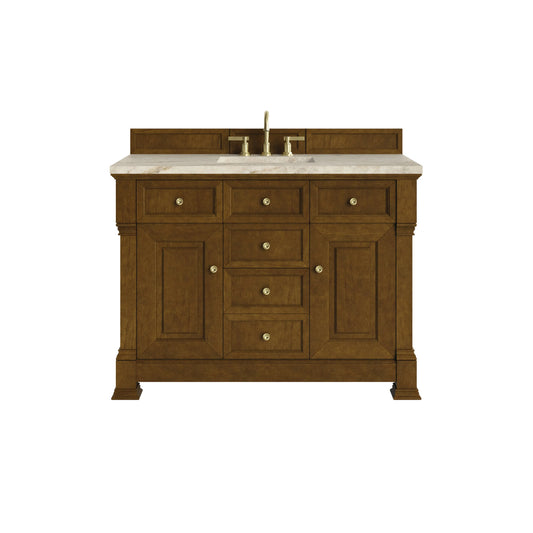 Brookfield 48" Single Vanity, Honey Oak, w/ 3 CM Tajnar Eclos Top