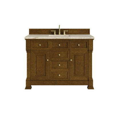 Brookfield 48" Single Vanity, Honey Oak, w/ 3 CM Tajnar Eclos Top w/FreePower Wireless Charger