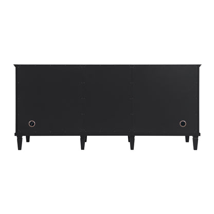 Renovate for Less Atlanta Lorelai 72" Double Vanity, Black Onyx, w/ 3 CM Tajnar Eclos Top w/FreePower Wireless Charger