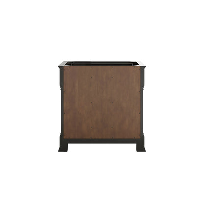 Brookfield 36" Single Vanity, Black Onyx,  w/ 3 CM White Zeus Silestone Top