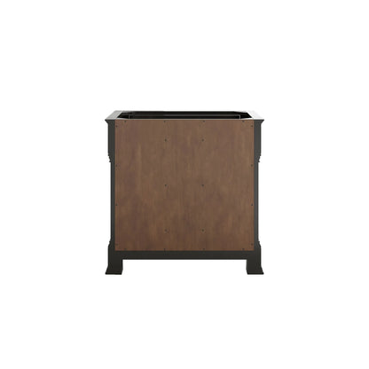 Brookfield 36" Single Vanity, Black Onyx w/ Single Hole 3 CM White Zeus Silestone Top & Backsplash
