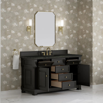 Brookfield 60" Single Vanity, Black Onyx, w/ 3 CM Phantome Eclos Top