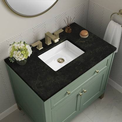 Chicago 36" Single Vanity, Smokey Celadon, w/ 3 CM Phantome Eclos Top