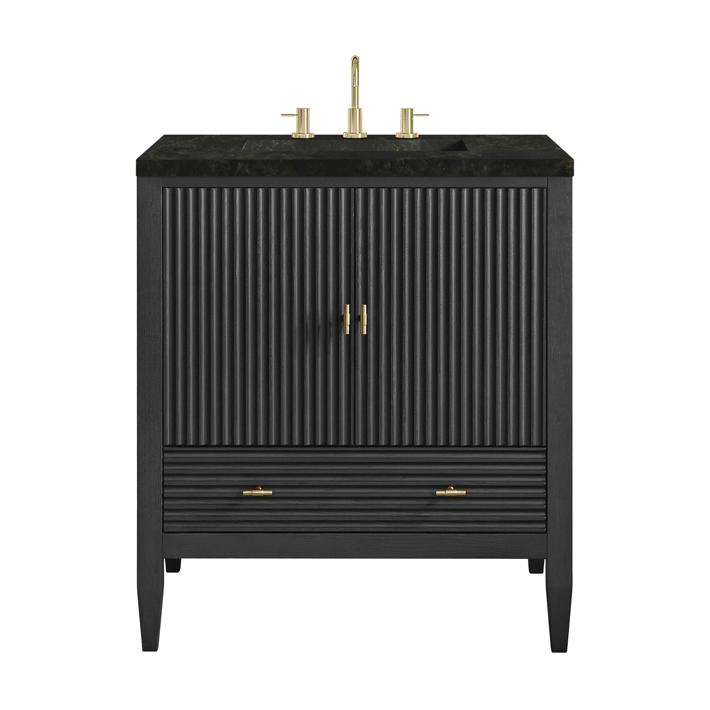 Renovate for Less Atlanta Myrrin 30" Single Vanity, Carbon Oak w/ 3 CM Phantome Eclos Top