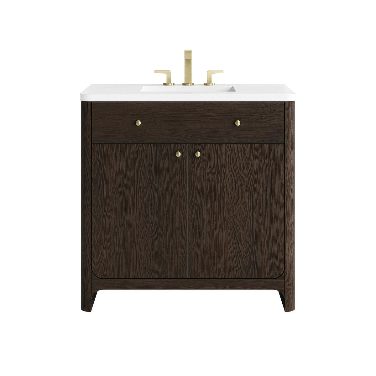 Gracyn 36" Single Vanity, Sable, w/ 3 CM White Zeus Quartz Widespread Top